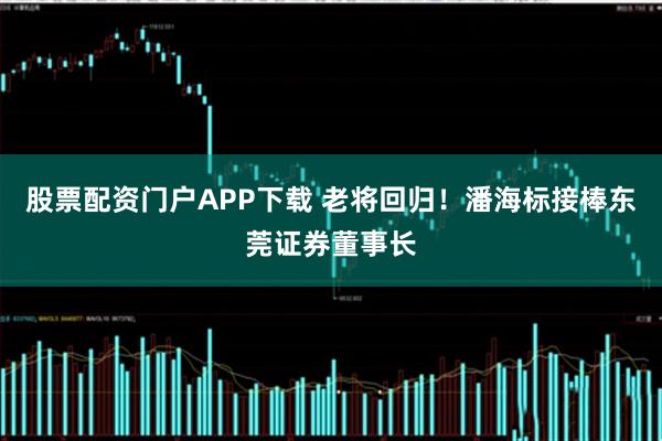 股票配资门户APP下载 老将回归！潘海标接棒东莞证券董事长
